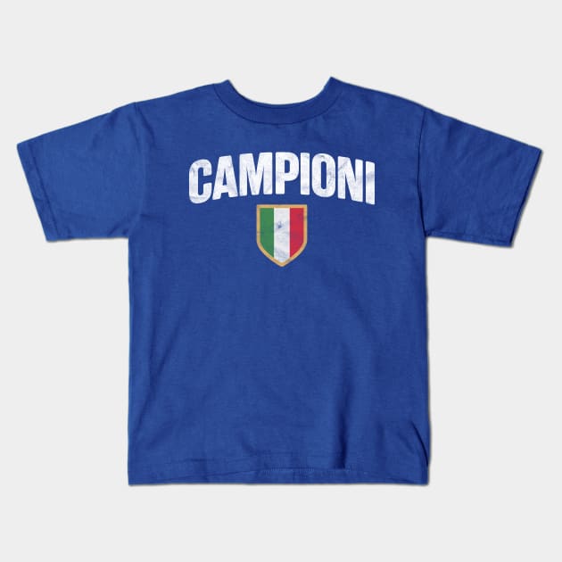 Italy Champions Campioni Distressed Kids T-Shirt by teecloud